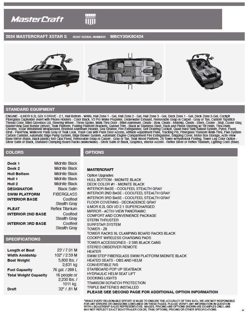 MasterCraft XStar S | 2024 | Black