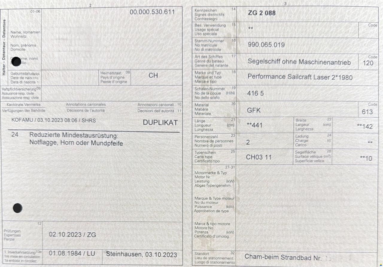 Laser Performance Sailcraft Laser 2