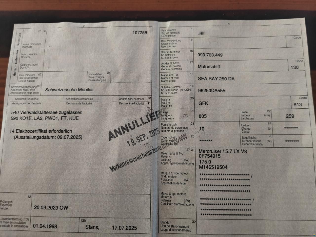 SEA RAY 250 DA Sundancer