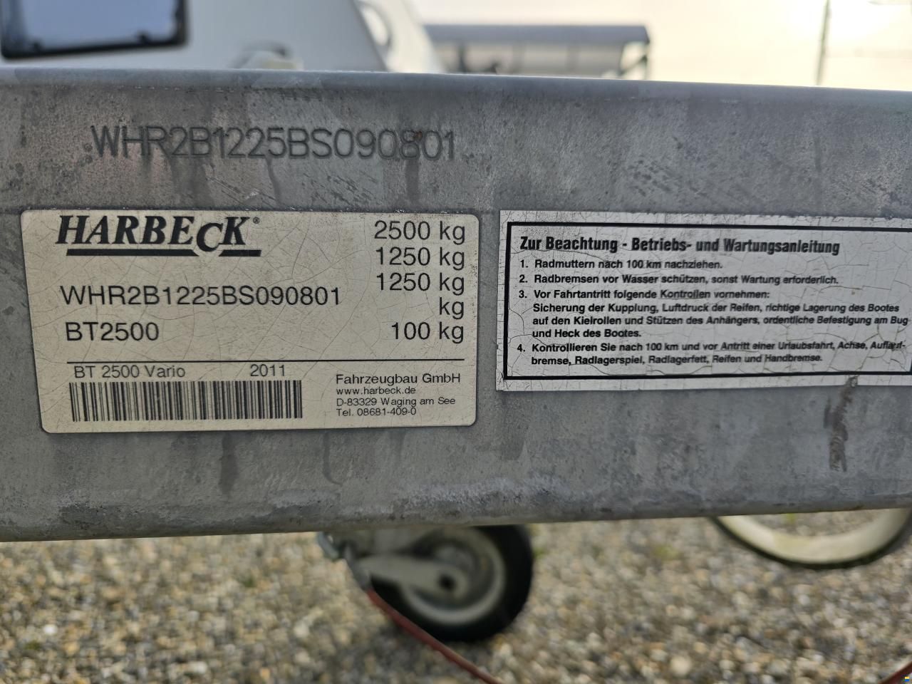 Harbeck Trailer f&uuml;r Segelboot