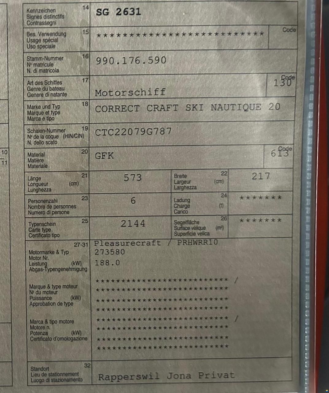 Correct Craft Ski Nautique