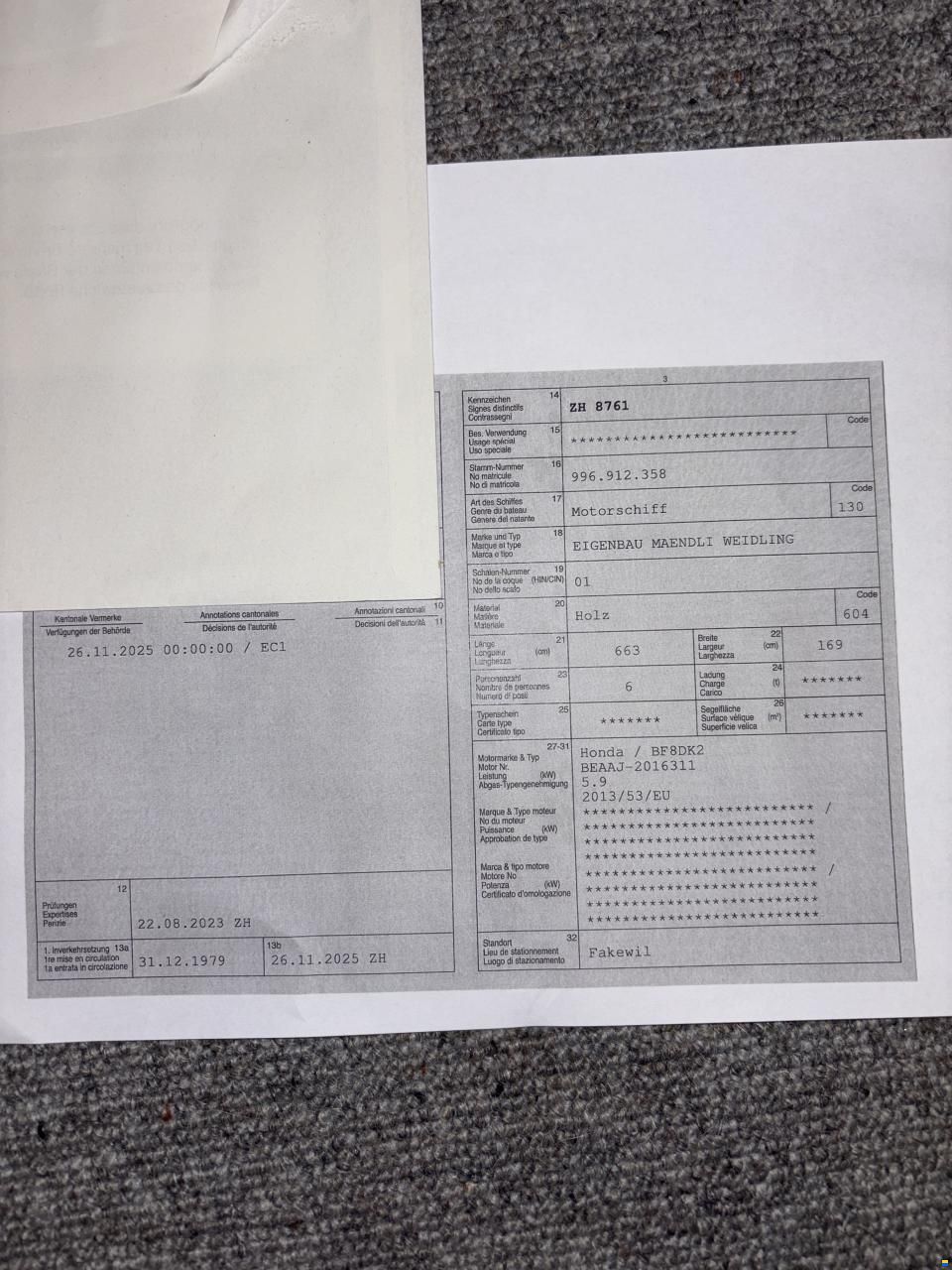M&auml;ndli Eigenbau F&auml;hrboot
