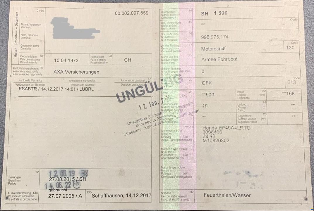 Motorboot / Holzboot / Armee-F&auml;hrboot