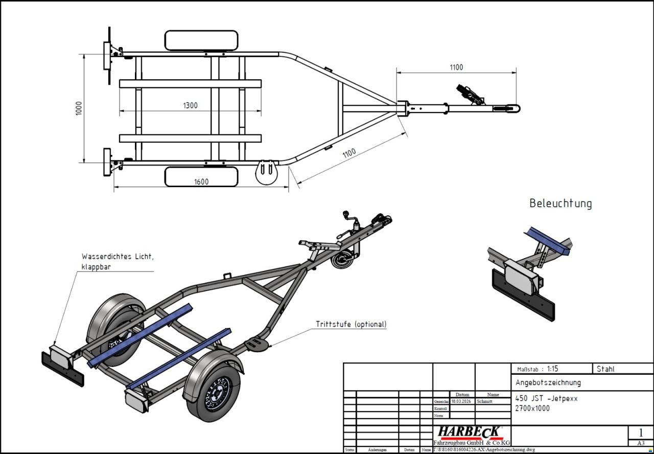 Harbeck Jetski Anh&auml;nger 450kg / 750kg