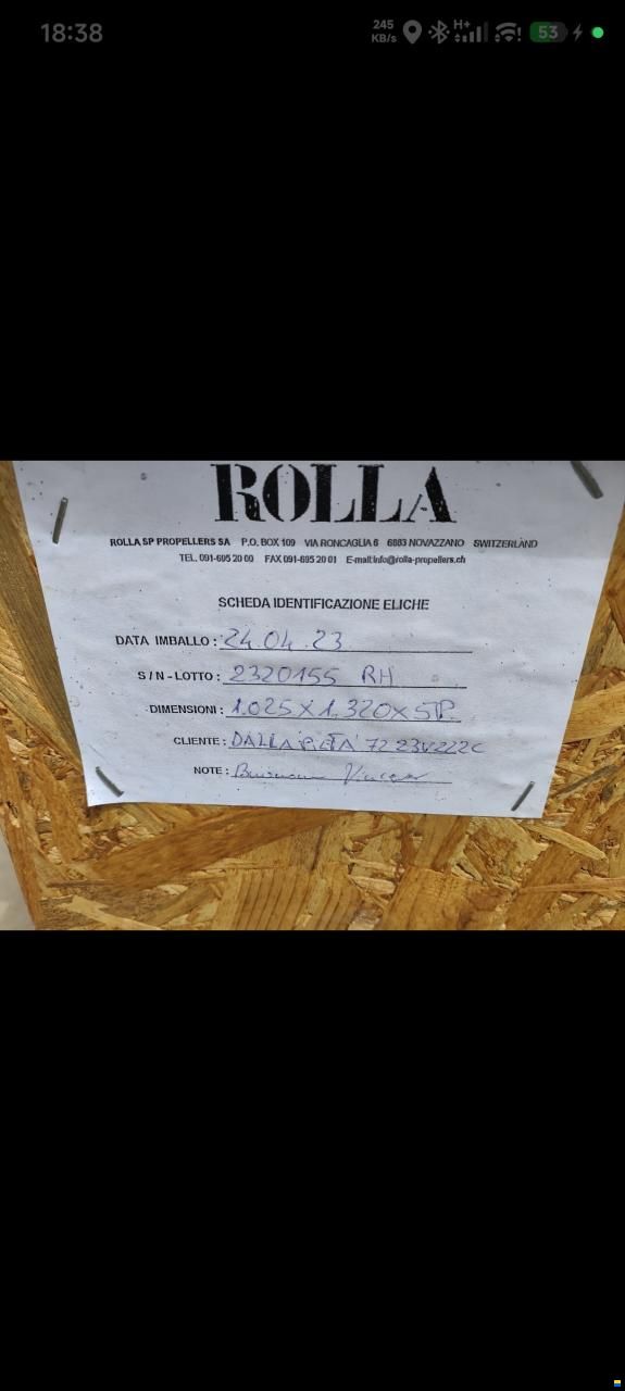 Coppia Eliche ROLLA 5 Pale NiBrAl 1.025
