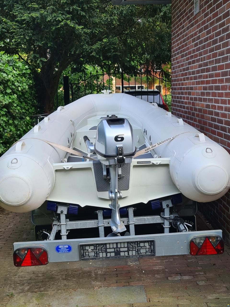 Zar Mini Rib 13 DL met trailer