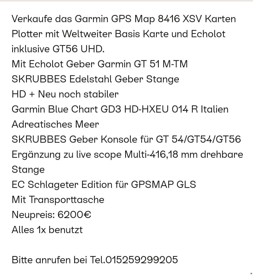 Garmin GPS MAP 8416 Karten Plotter