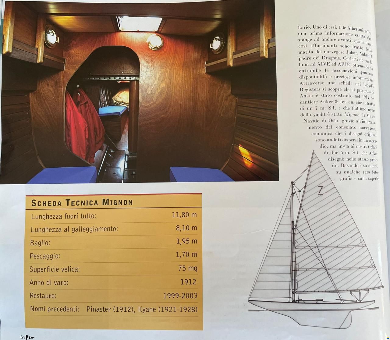 Anker & Jensen Vela in LEGNO del 1912 restaurata