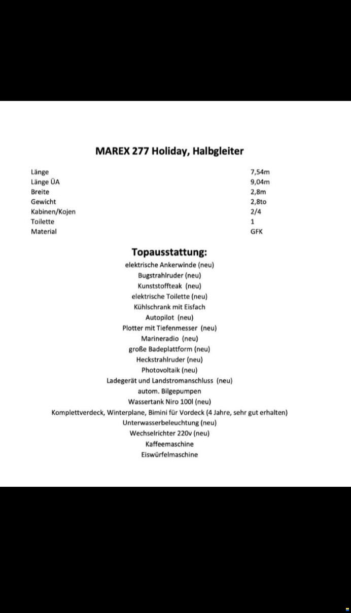 Marex 277 Holiday