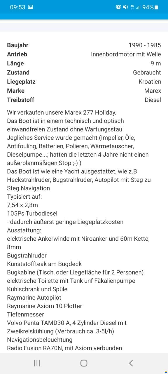Marex 277 Holiday