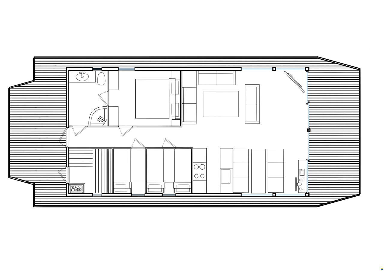 Husbåt Powercatamaran