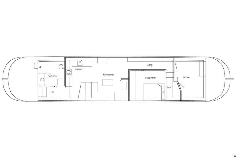 Zeilend woonschip Woonschip met vaste li