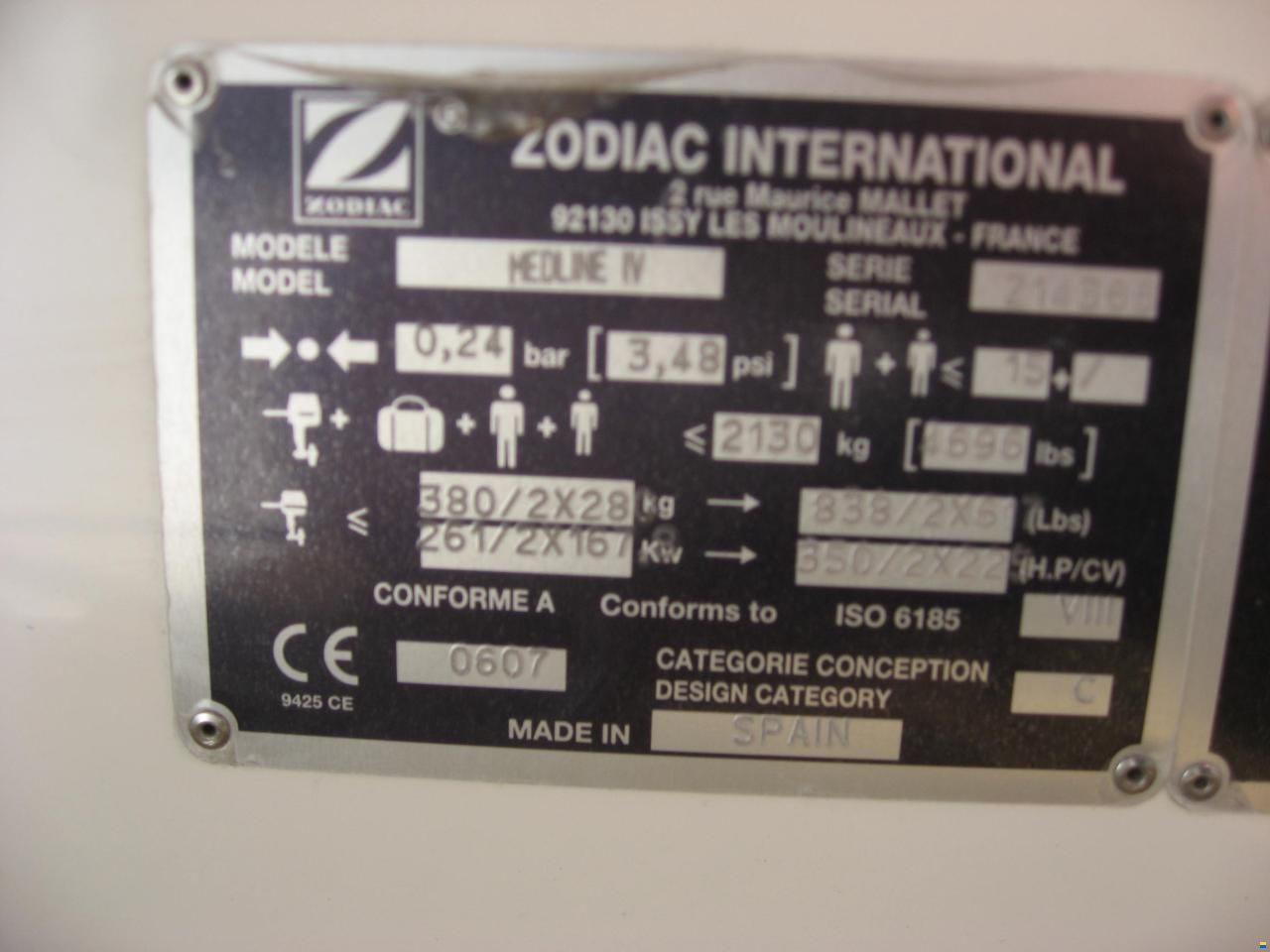 Zodiac 2009 Zodiac Medline IV 850 — Twin Yamaha