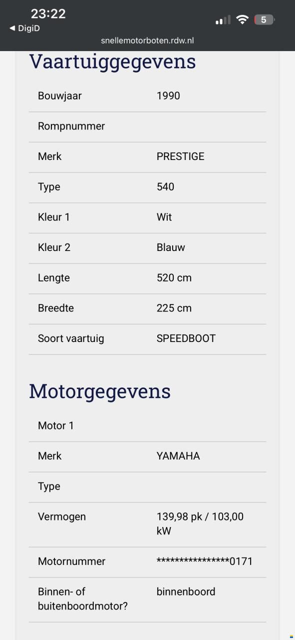 Prestige Speedboot