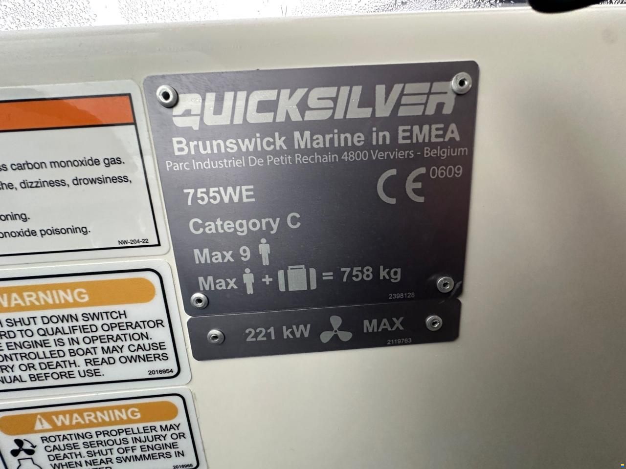 Quicksilver 755 Weekend med Mercury 250