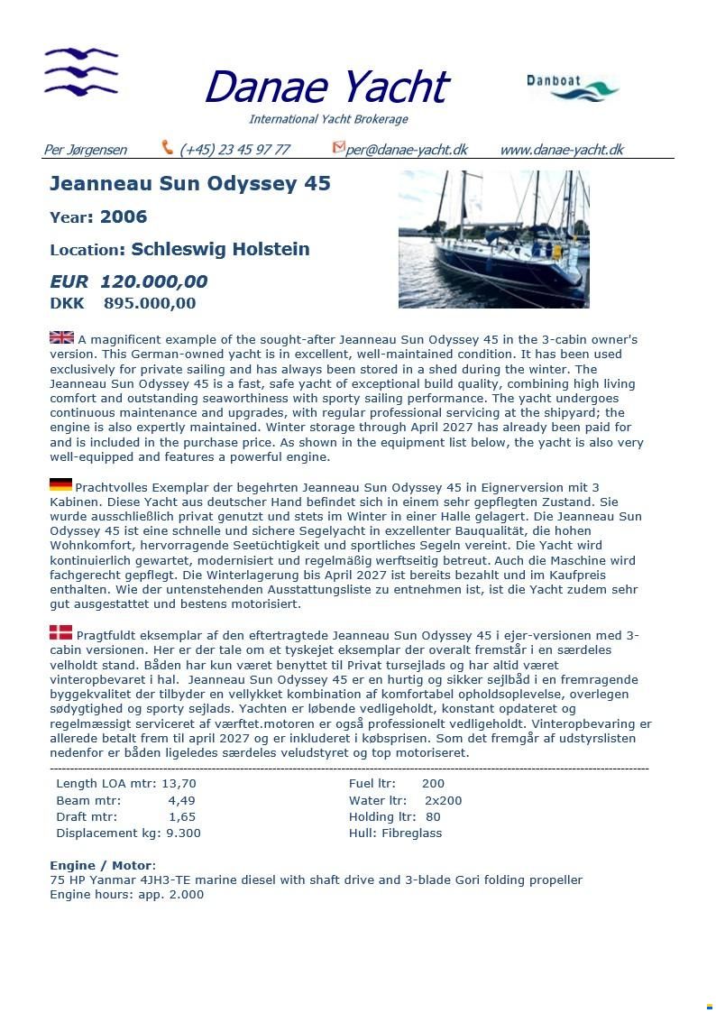 Jeanneau Sun Odyssey 45
