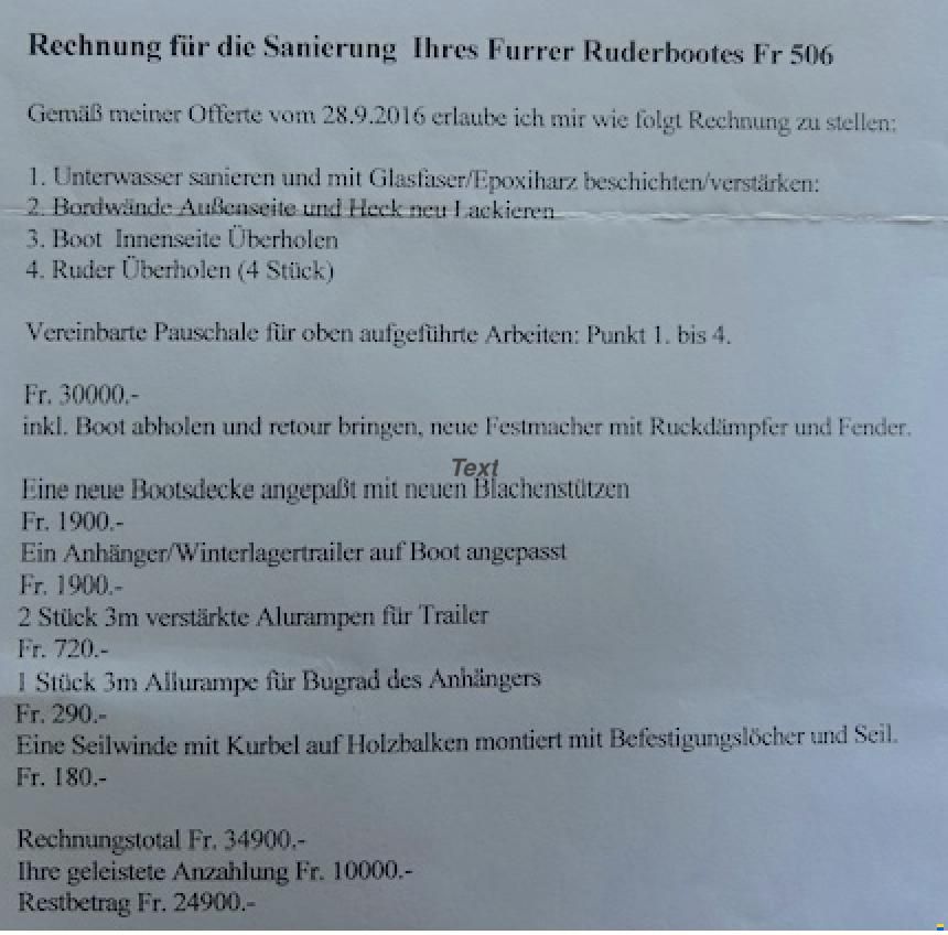 Furrer Ruderboot 1942 Holz
