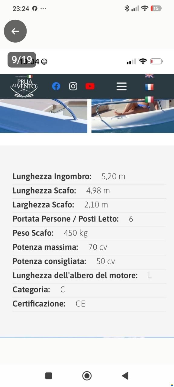Prua al Vento Jaguar 520 hors-bord